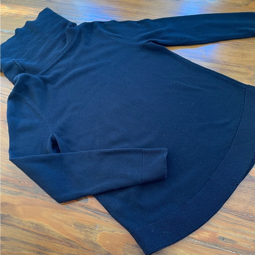 CHICO'S Kris Cowl Silk Blend Knit Sweater Black‎ Women’s Size 1 US Size M